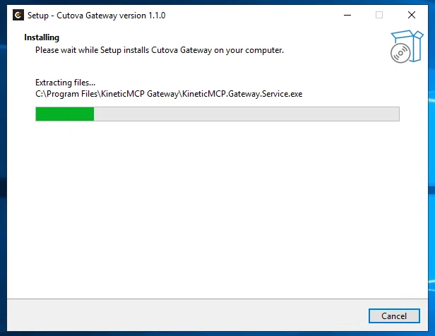 The installer copying files